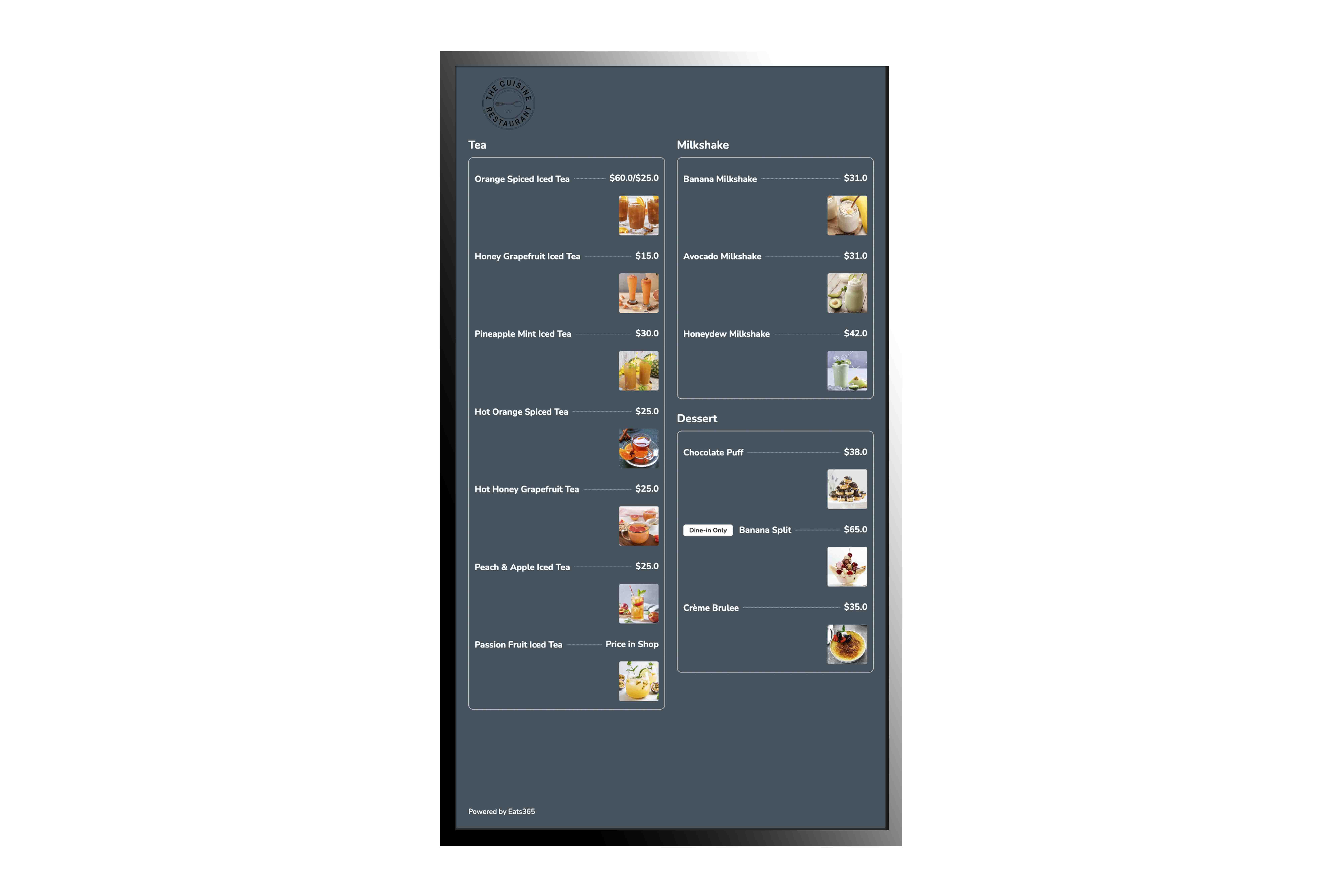 動態電子菜單看板 產品展示圖