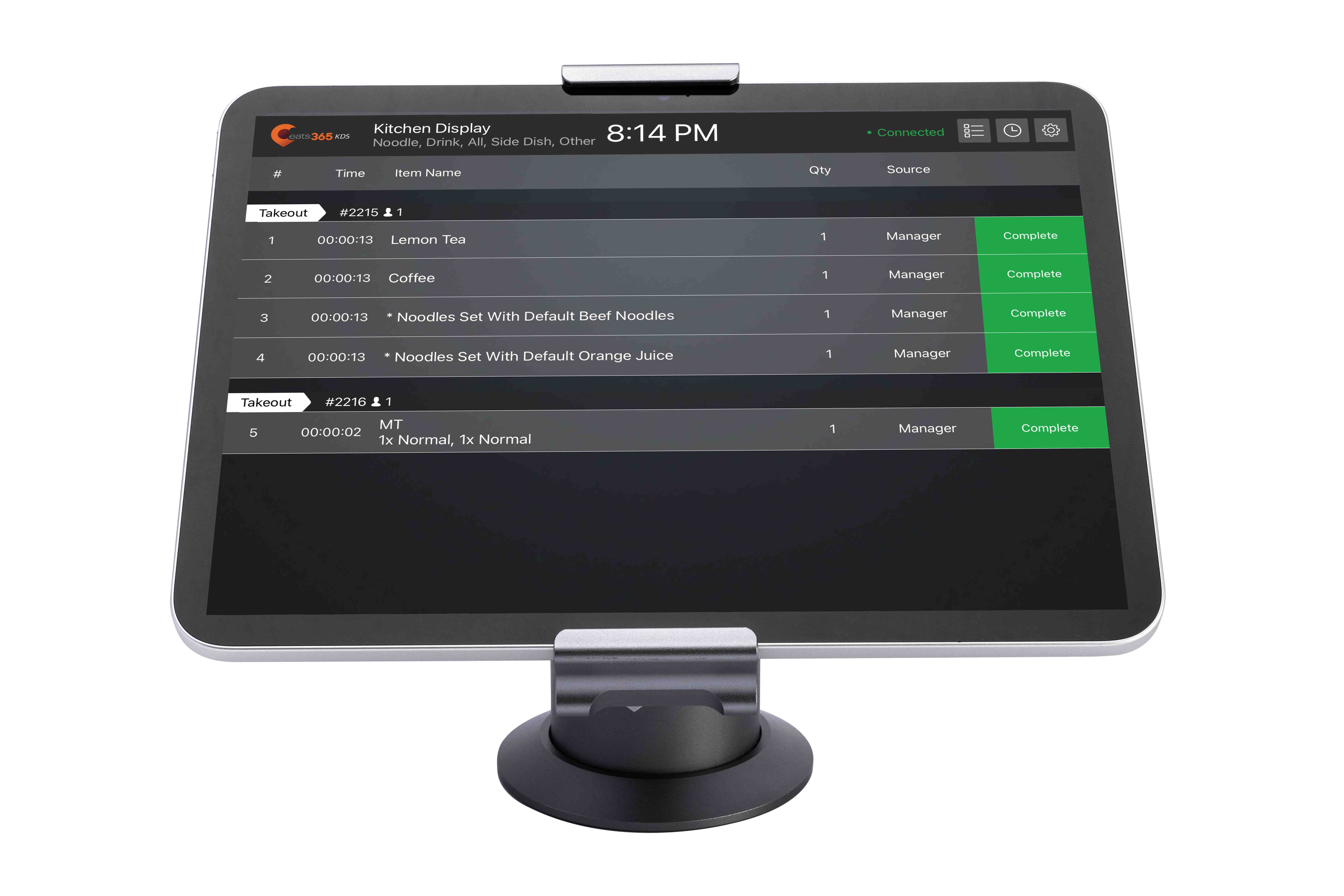 廚房顯示系統 KDS 相關模組展示圖